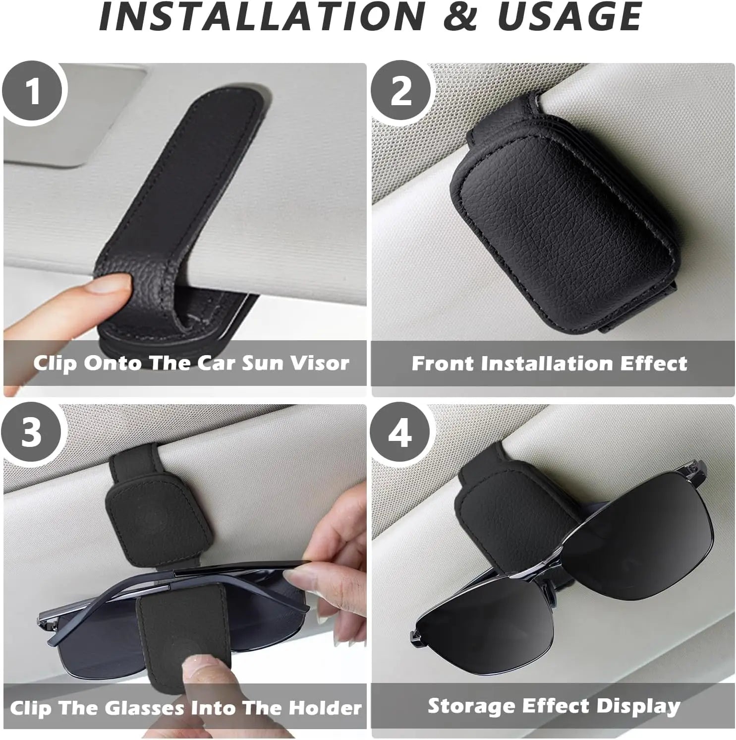 Magnetic Leather Sunglasses Clip