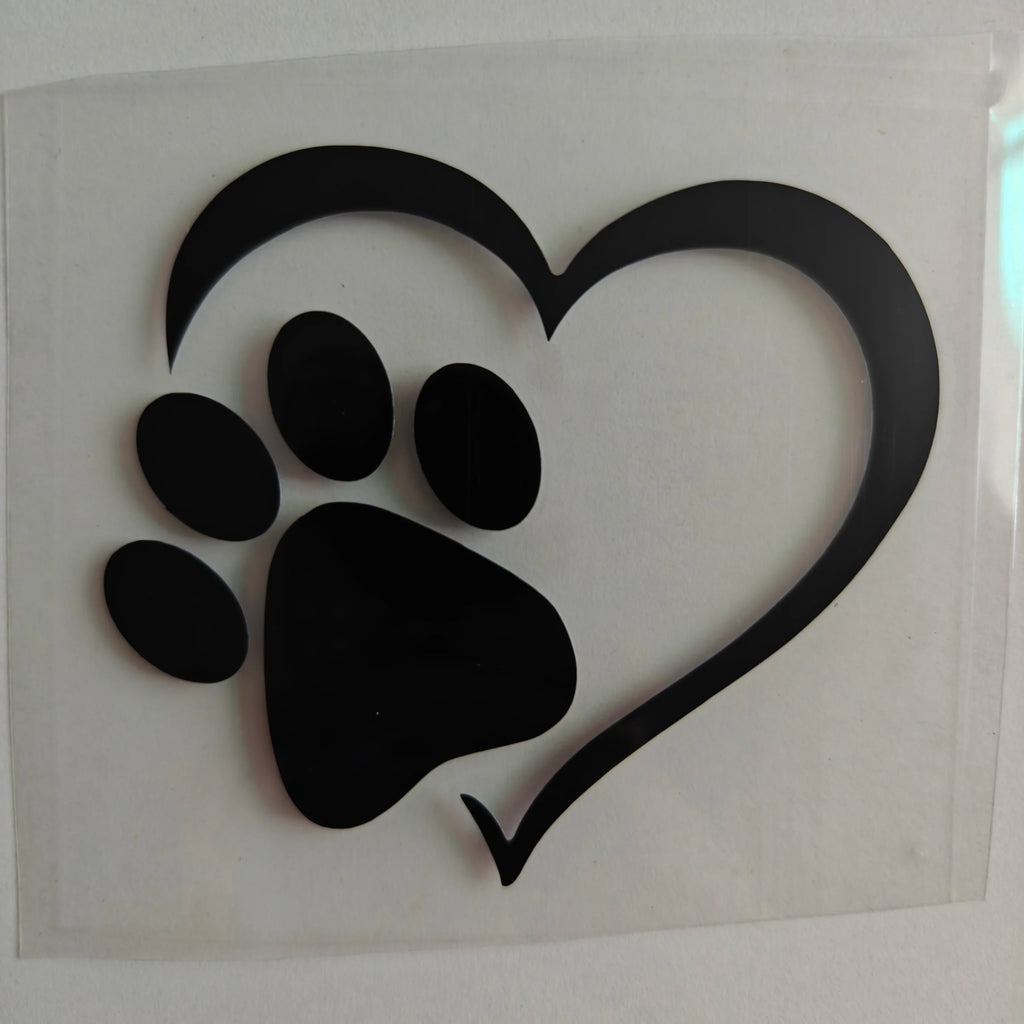 1PC Heart Dog Cat Paw Print Pet Car Window Bumper Sticker