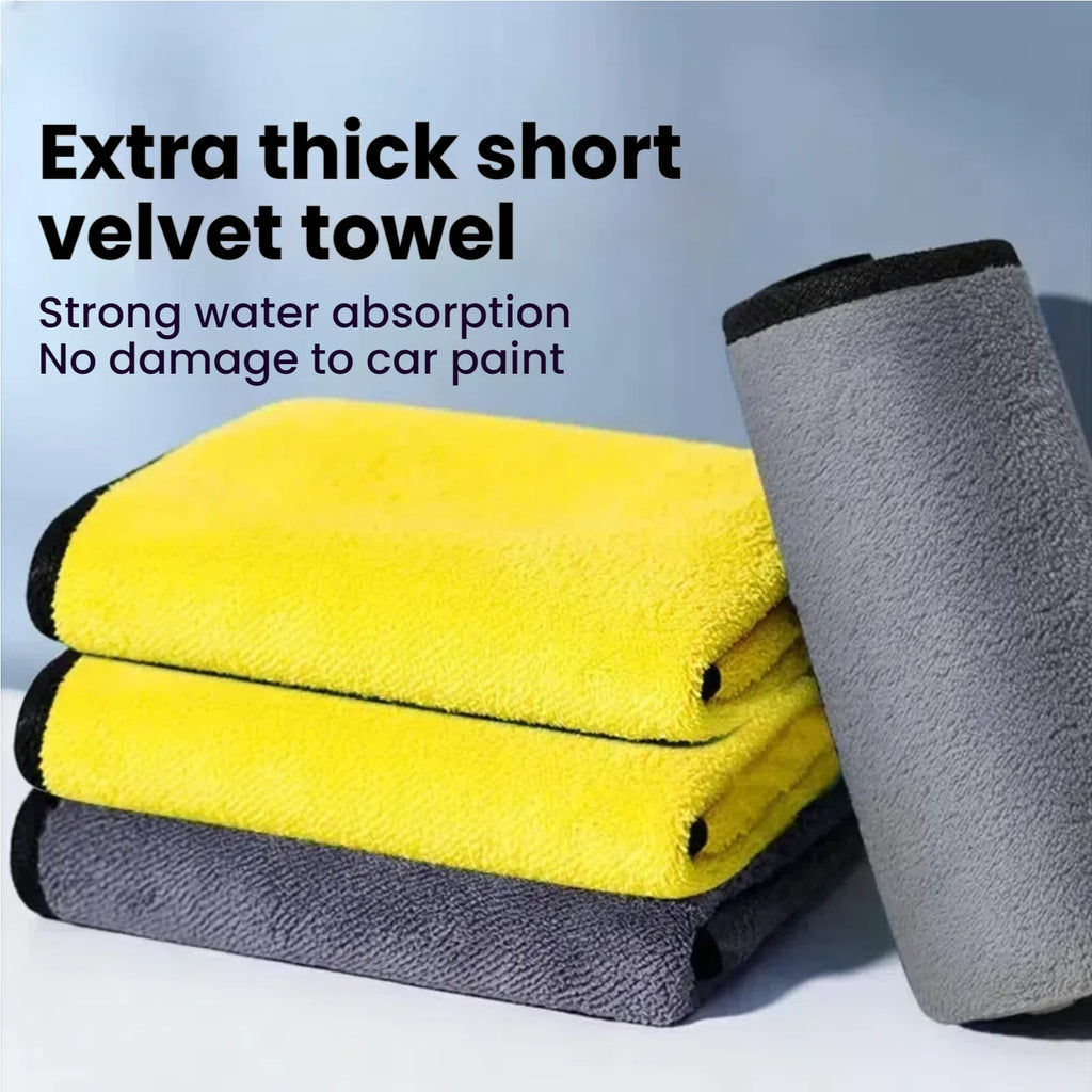 Car Microfiber Cleaning Towels Thicken Double Layer Soft Drying Cloth Towel