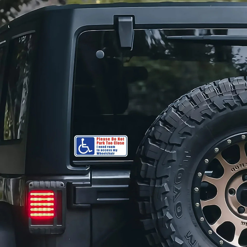 Do Not Park Too Close, Wheelchair Needs Space Sticker, Waterproof Label Sticker On Car Windshield