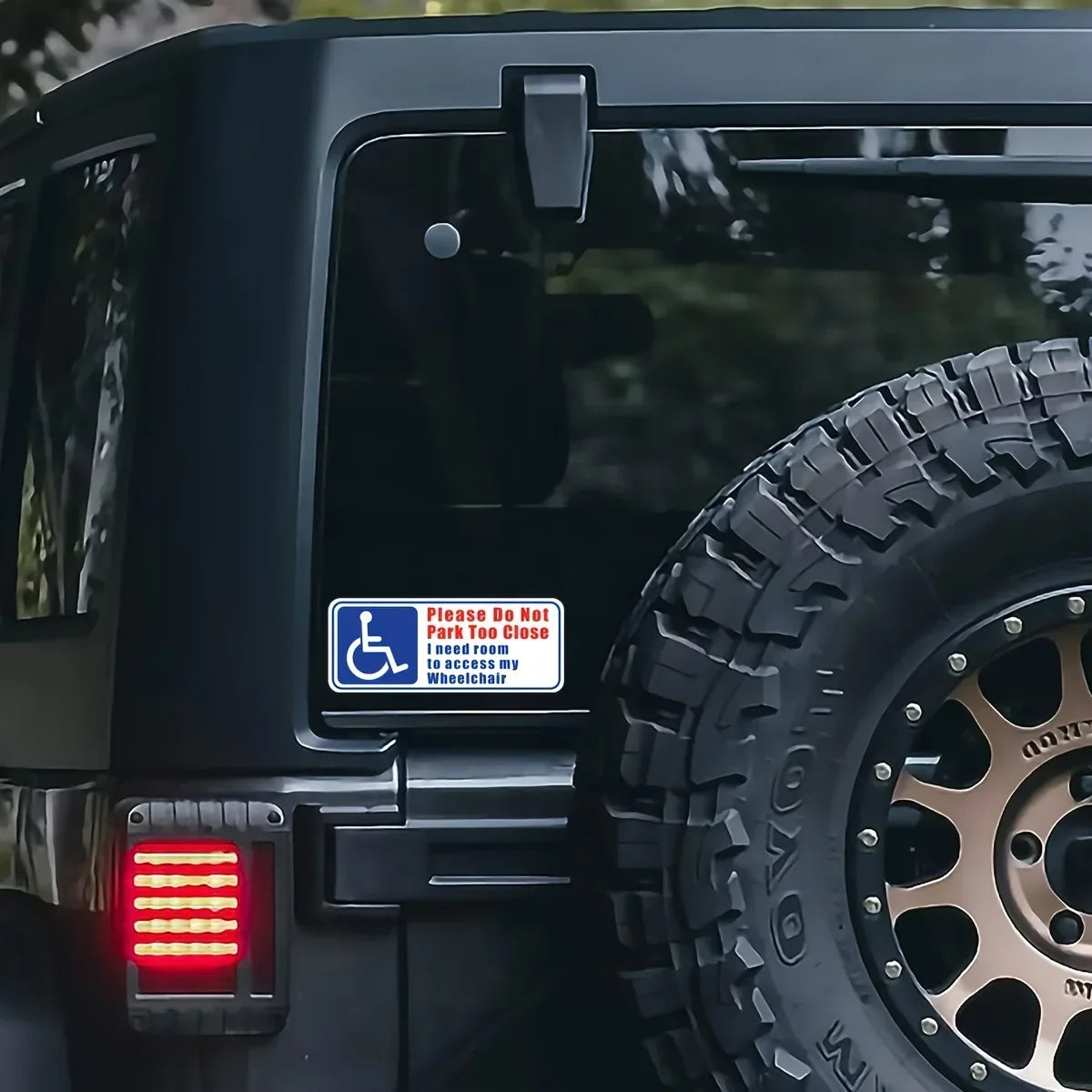 Do Not Park Too Close, Wheelchair Needs Space Sticker, Waterproof Label Sticker On Car Windshield