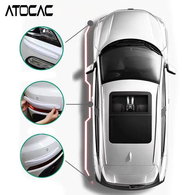 4PCS Car Bumper Guard Strip PVC Door Edge Protection Anti Scratch Collision