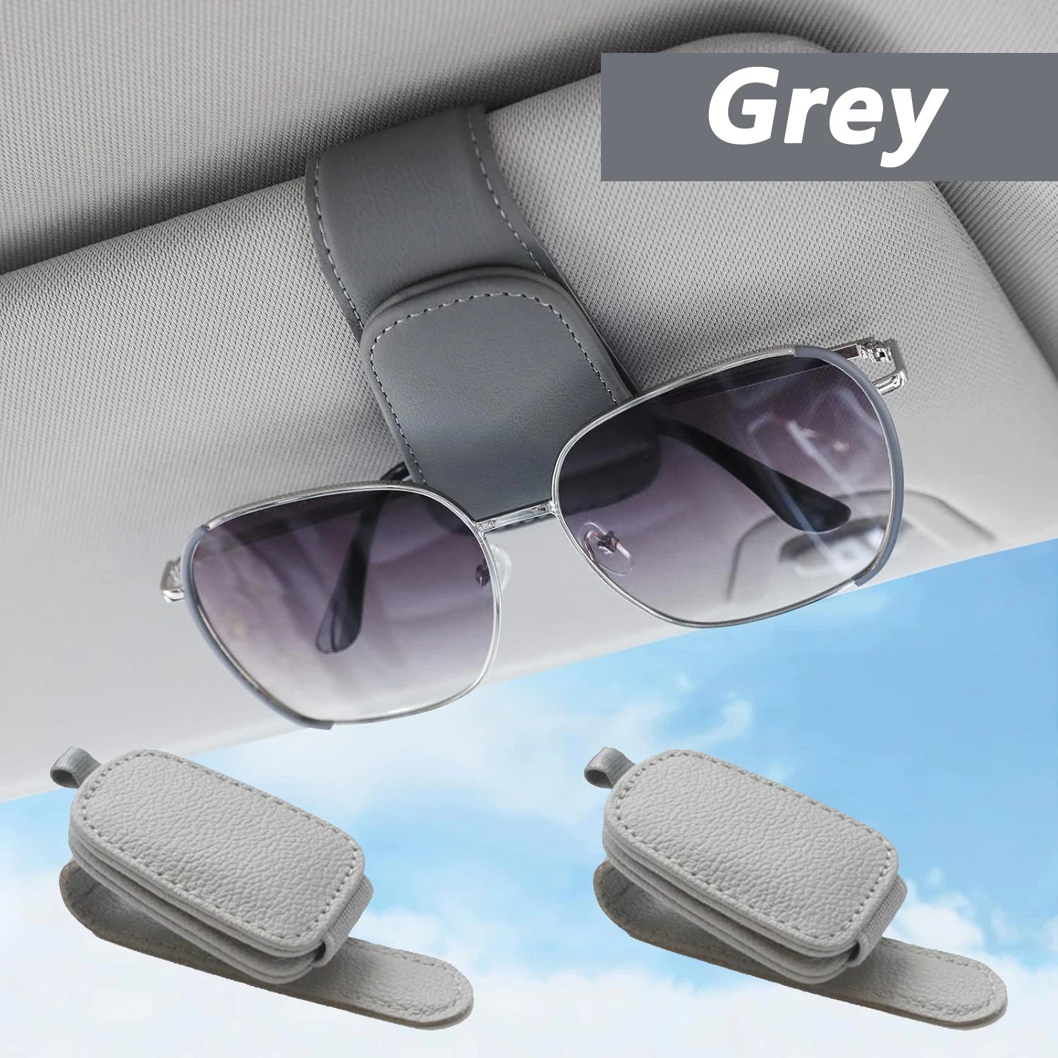 Magnetic Leather Sunglasses Clip