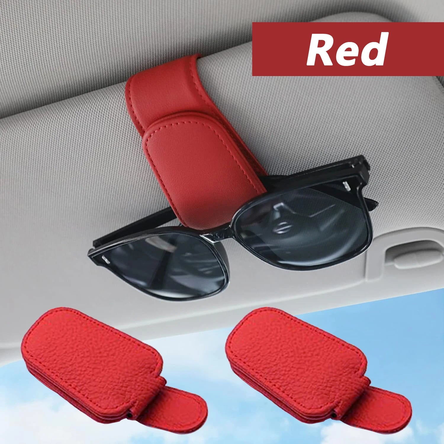 Magnetic Leather Sunglasses Clip