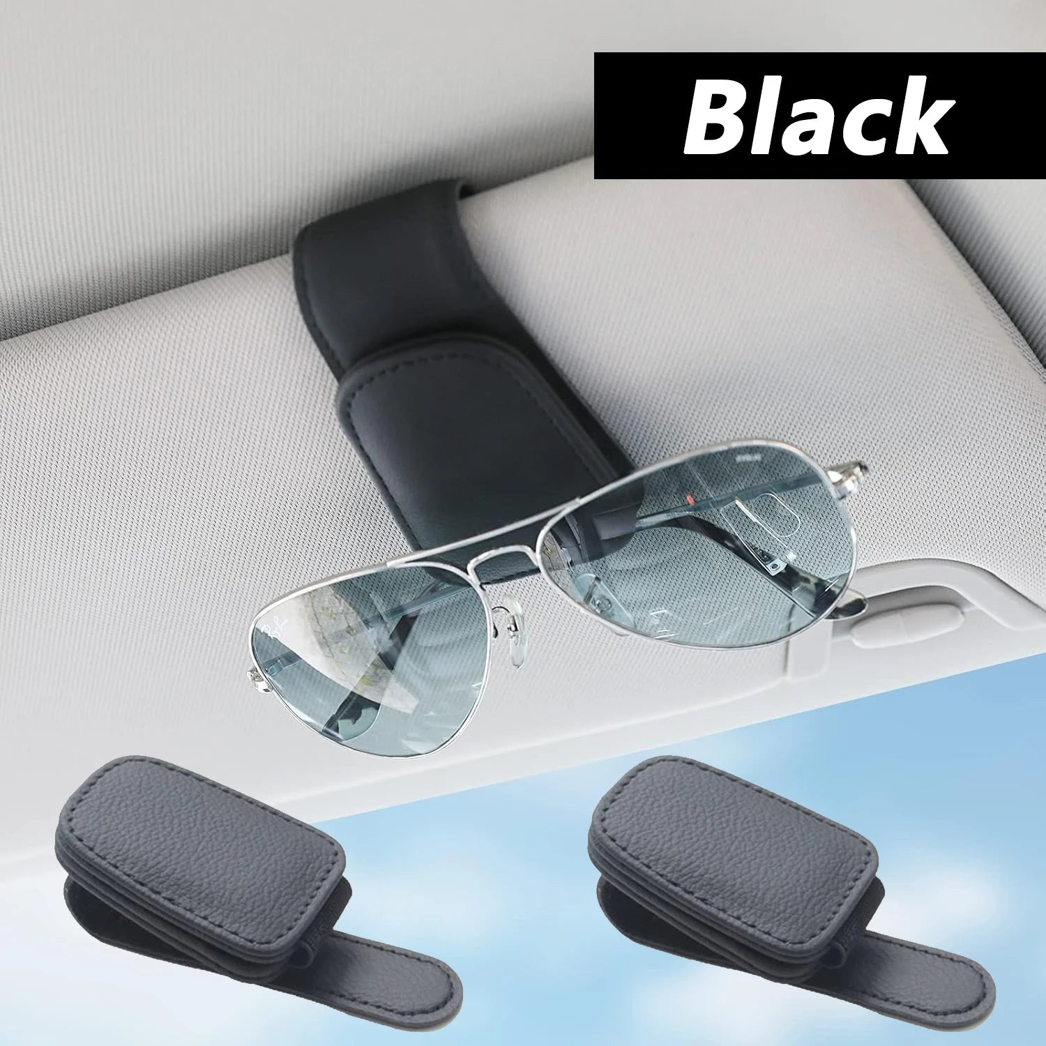 Magnetic Leather Sunglasses Clip