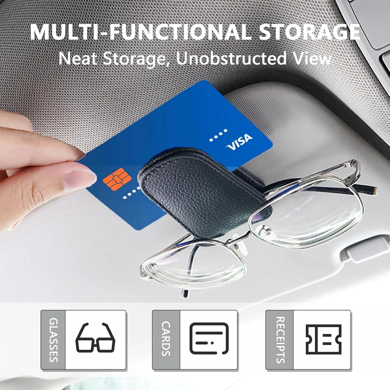 Magnetic Leather Sunglasses Clip