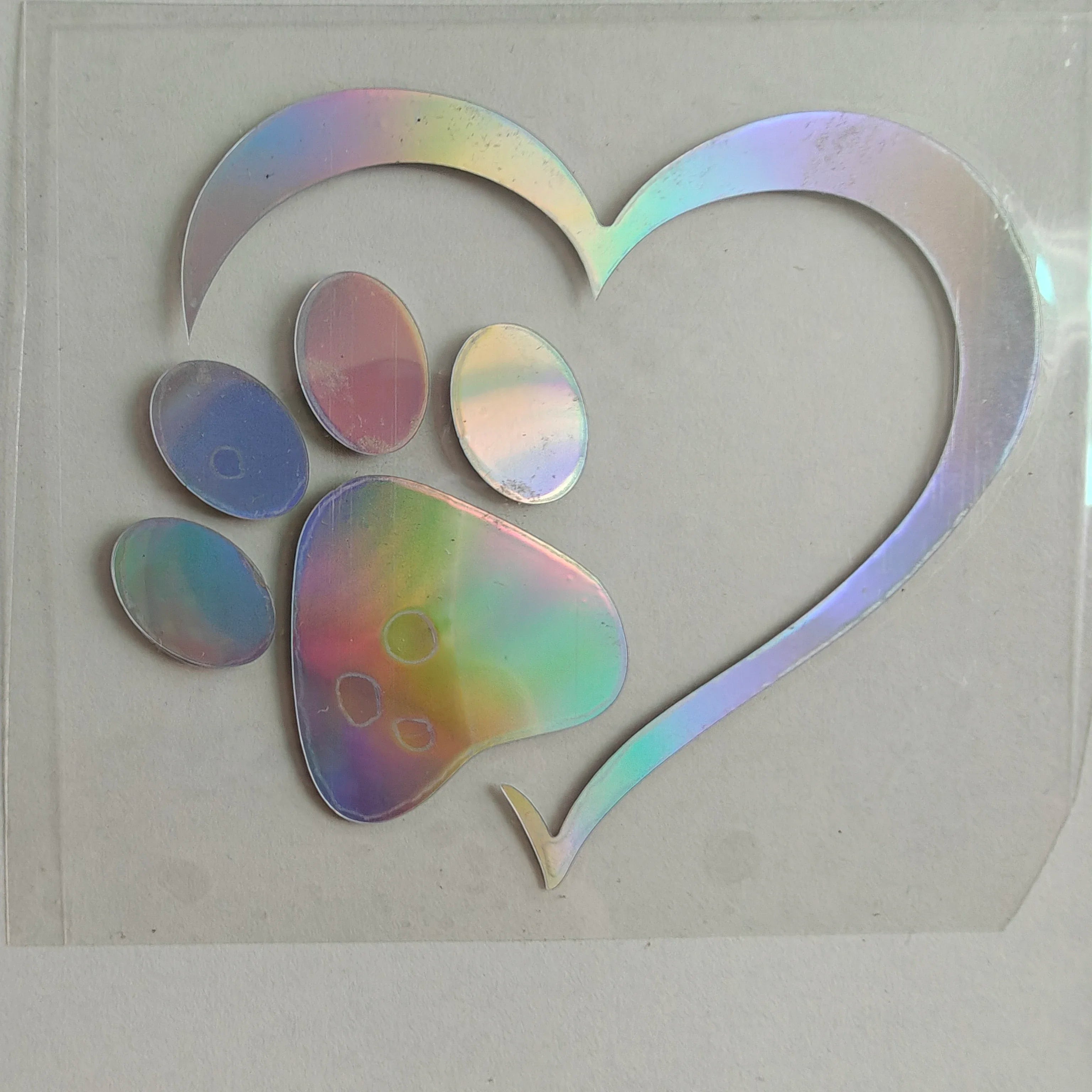 1PC Heart Dog Cat Paw Print Pet Car Window Bumper Sticker