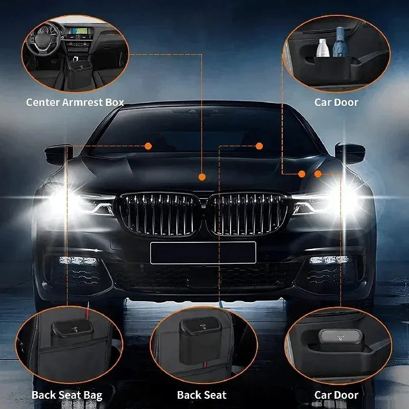 Leak-Proof Mini Car Trash Can with Lid