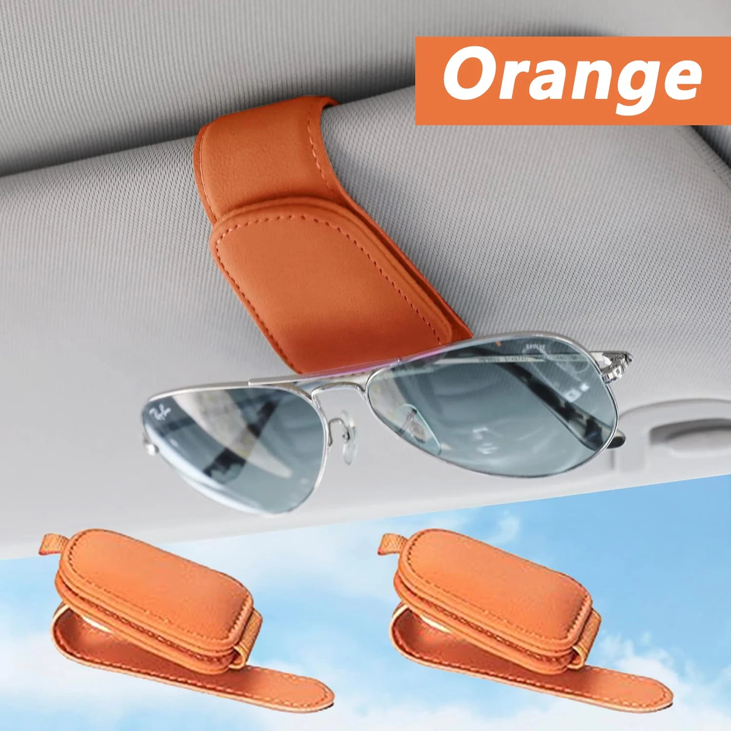 Magnetic Leather Sunglasses Clip
