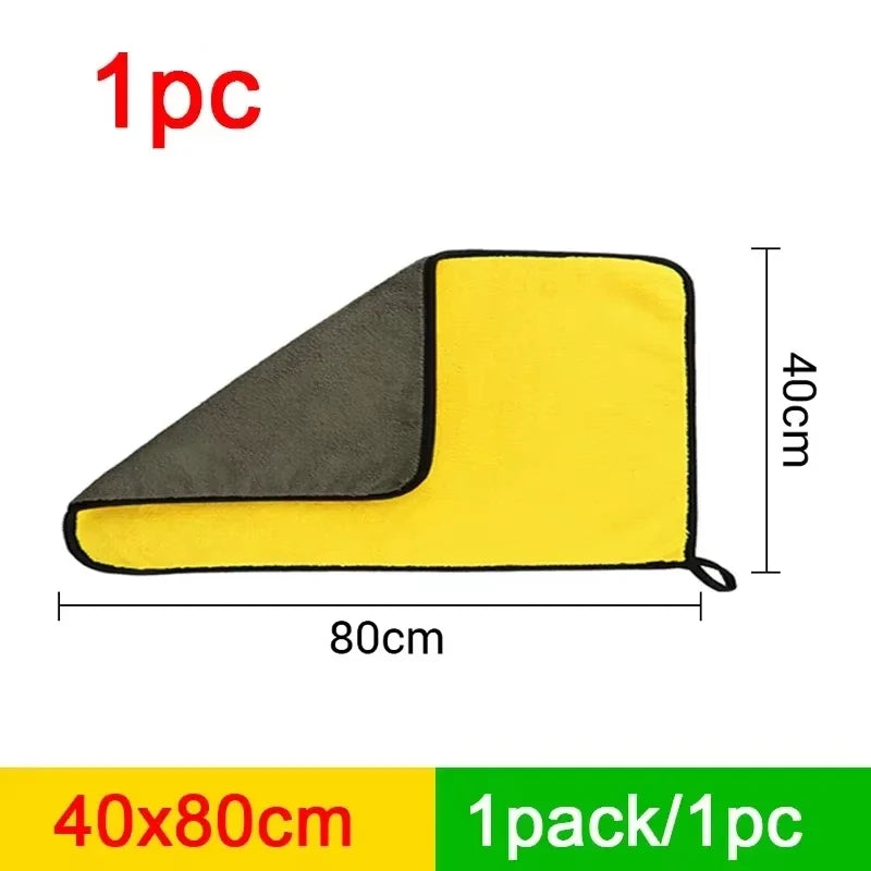 Car Microfiber Cleaning Towels Thicken Double Layer Soft Drying Cloth Towel