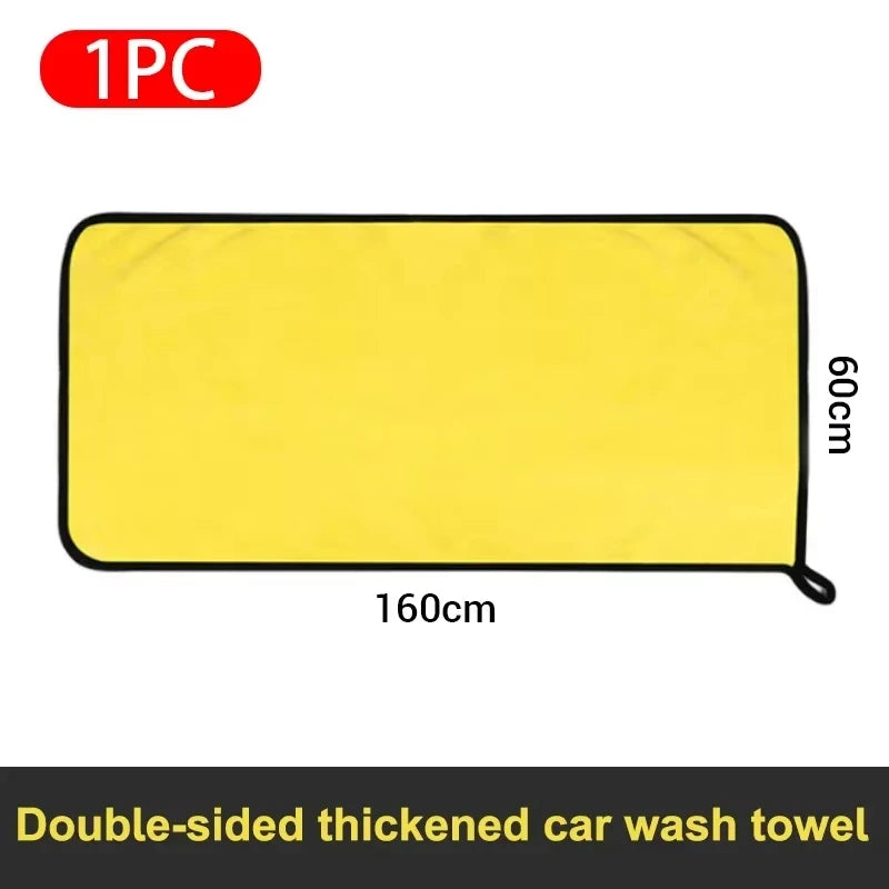 Car Microfiber Cleaning Towels Thicken Double Layer Soft Drying Cloth Towel