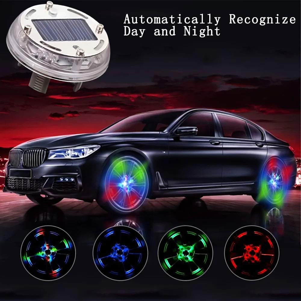 LED Light Solar Energy Flash Car Wheel Light