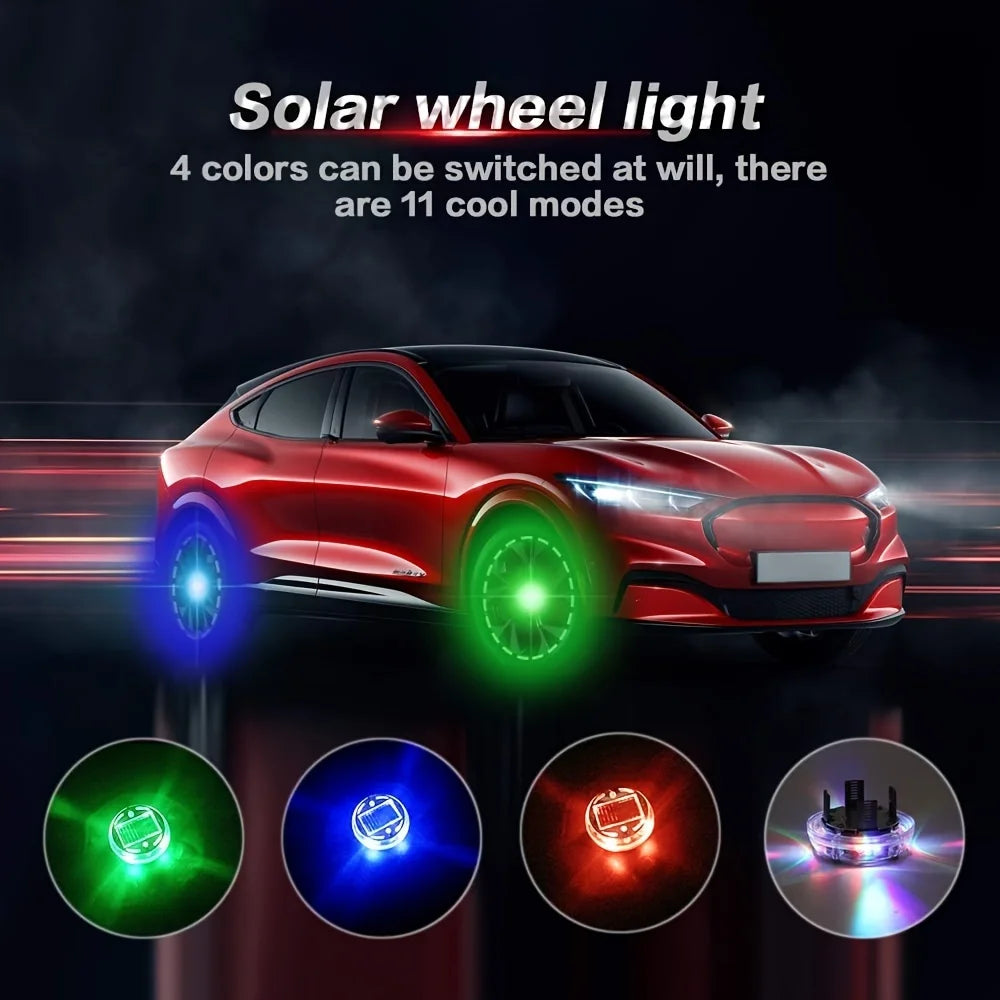LED Light Solar Energy Flash Car Wheel Light