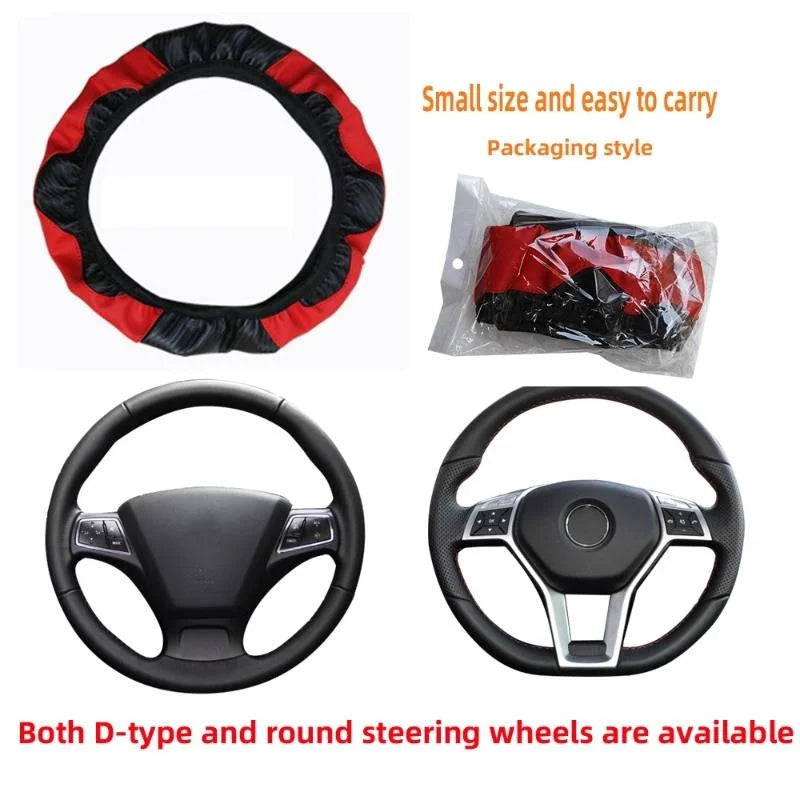 Car Steering Wheel Cover Accessory, Breathable and Anti Slip PU Leather Steering Wheel Cover